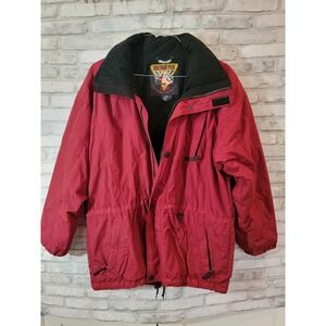 Obermeyer Small Women Ski Jacket Waterproof Red Multiple Pockets Packable Hood